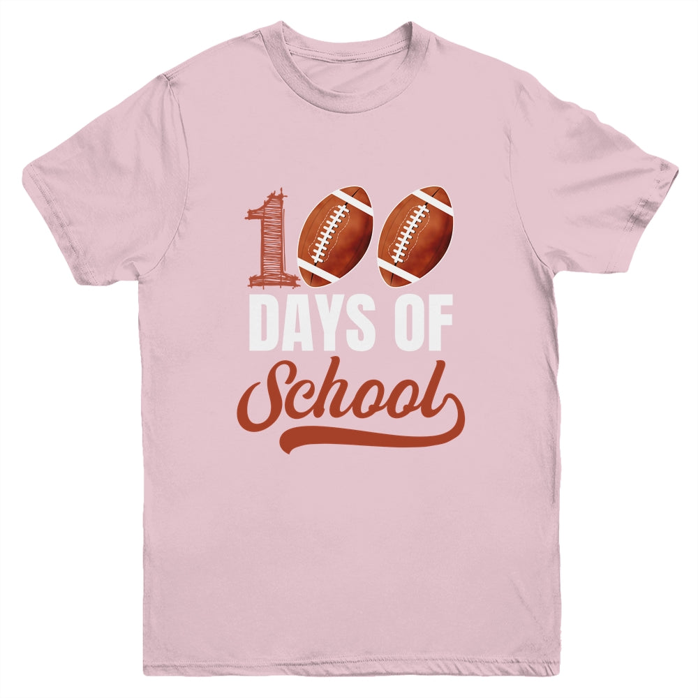 100 Days Of School Football Player Boy Girl Youth Shirt | siriusteestore