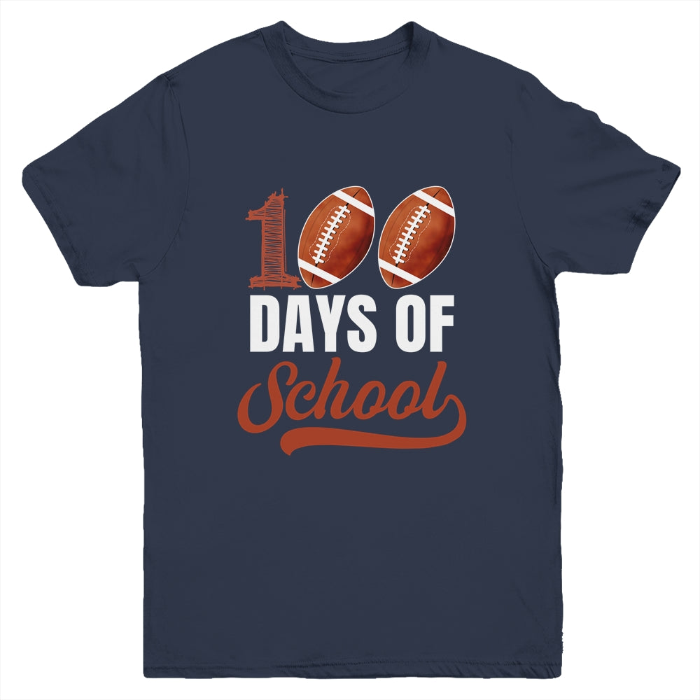 100 Days Of School Football Player Boy Girl Youth Shirt | siriusteestore