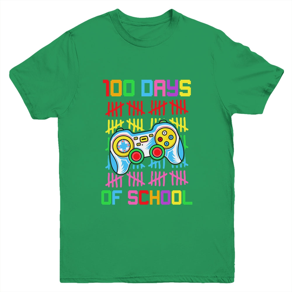 100 Days Of School For Boy Gamer 100Th Day Of School Youth Shirt | siriusteestore