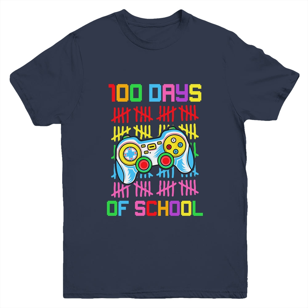 100 Days Of School For Boy Gamer 100Th Day Of School Youth Shirt | siriusteestore