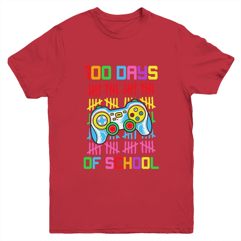 100 Days Of School For Boy Gamer 100Th Day Of School Youth Shirt | siriusteestore