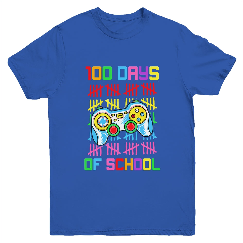 100 Days Of School For Boy Gamer 100Th Day Of School Youth Shirt | siriusteestore