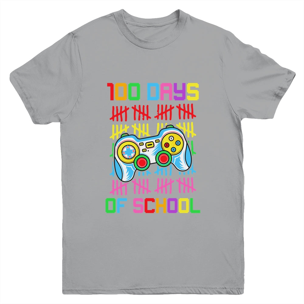 100 Days Of School For Boy Gamer 100Th Day Of School Youth Shirt | siriusteestore