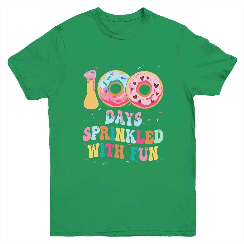 100 Days Of School Girls Kindergarten Preschool Donut Lovers Youth Shirt | siriusteestore