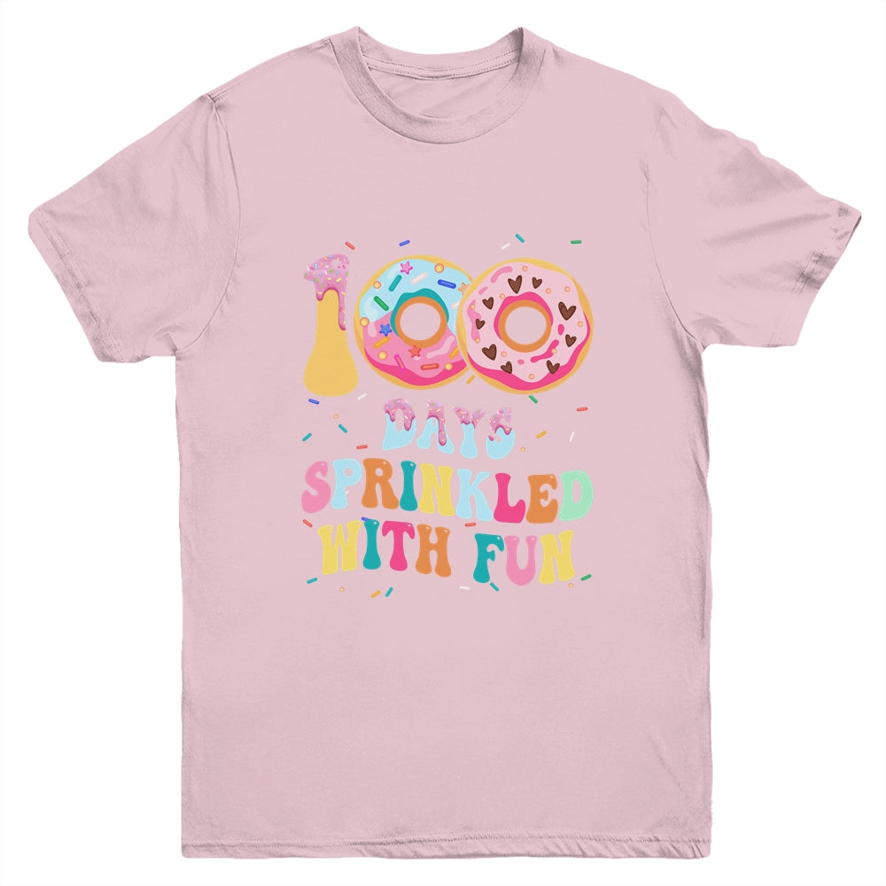 100 Days Of School Girls Kindergarten Preschool Donut Lovers Youth Shirt | siriusteestore