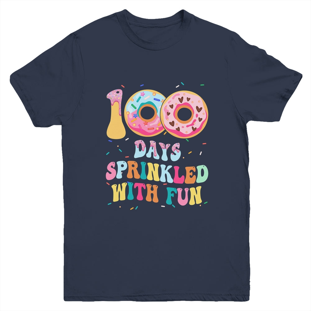 100 Days Of School Girls Kindergarten Preschool Donut Lovers Youth Shirt | siriusteestore