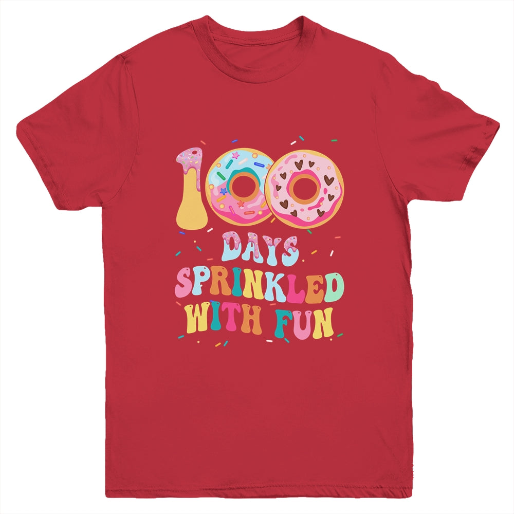 100 Days Of School Girls Kindergarten Preschool Donut Lovers Youth Shirt | siriusteestore