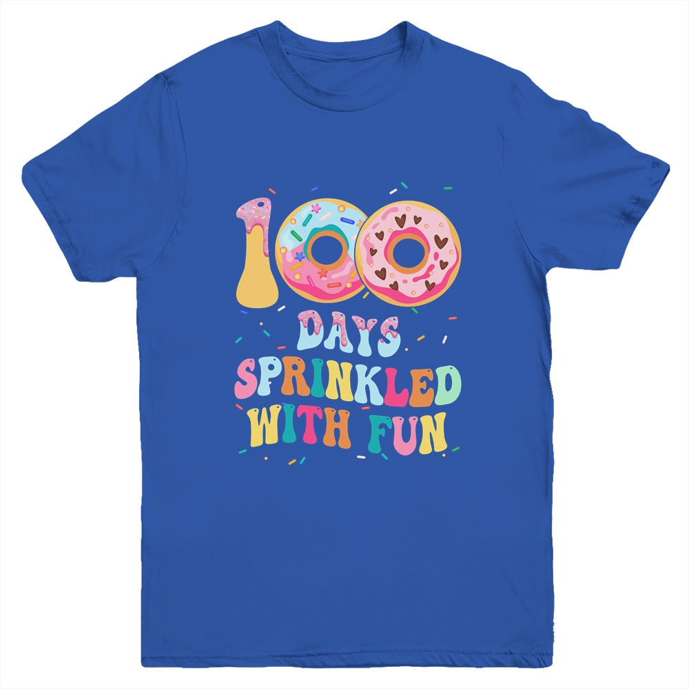 100 Days Of School Girls Kindergarten Preschool Donut Lovers Youth Shirt | siriusteestore