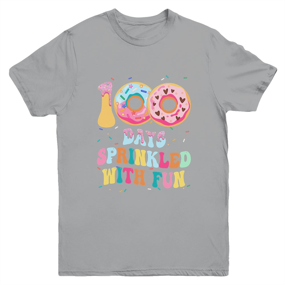 100 Days Of School Girls Kindergarten Preschool Donut Lovers Youth Shirt | siriusteestore