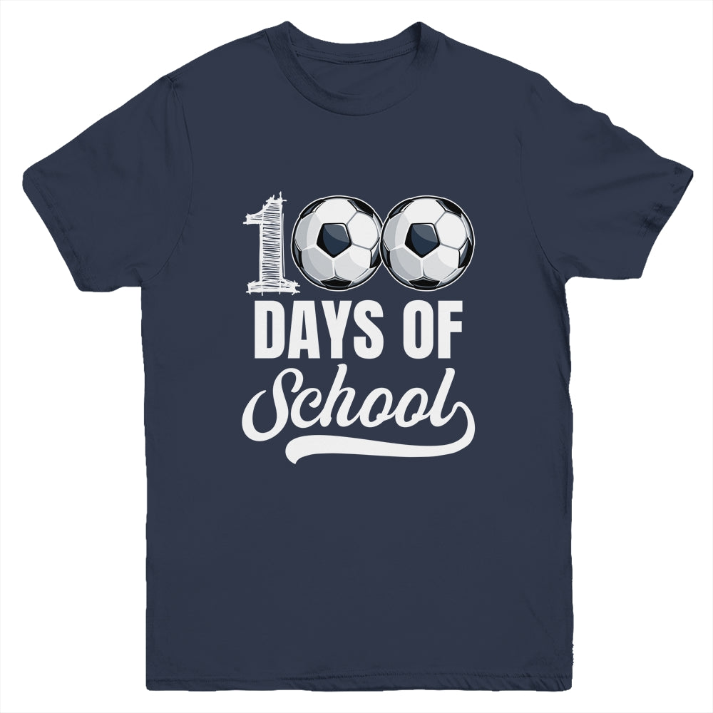 100 Days Of School Soccer Player Boy Girl Youth Shirt | siriusteestore