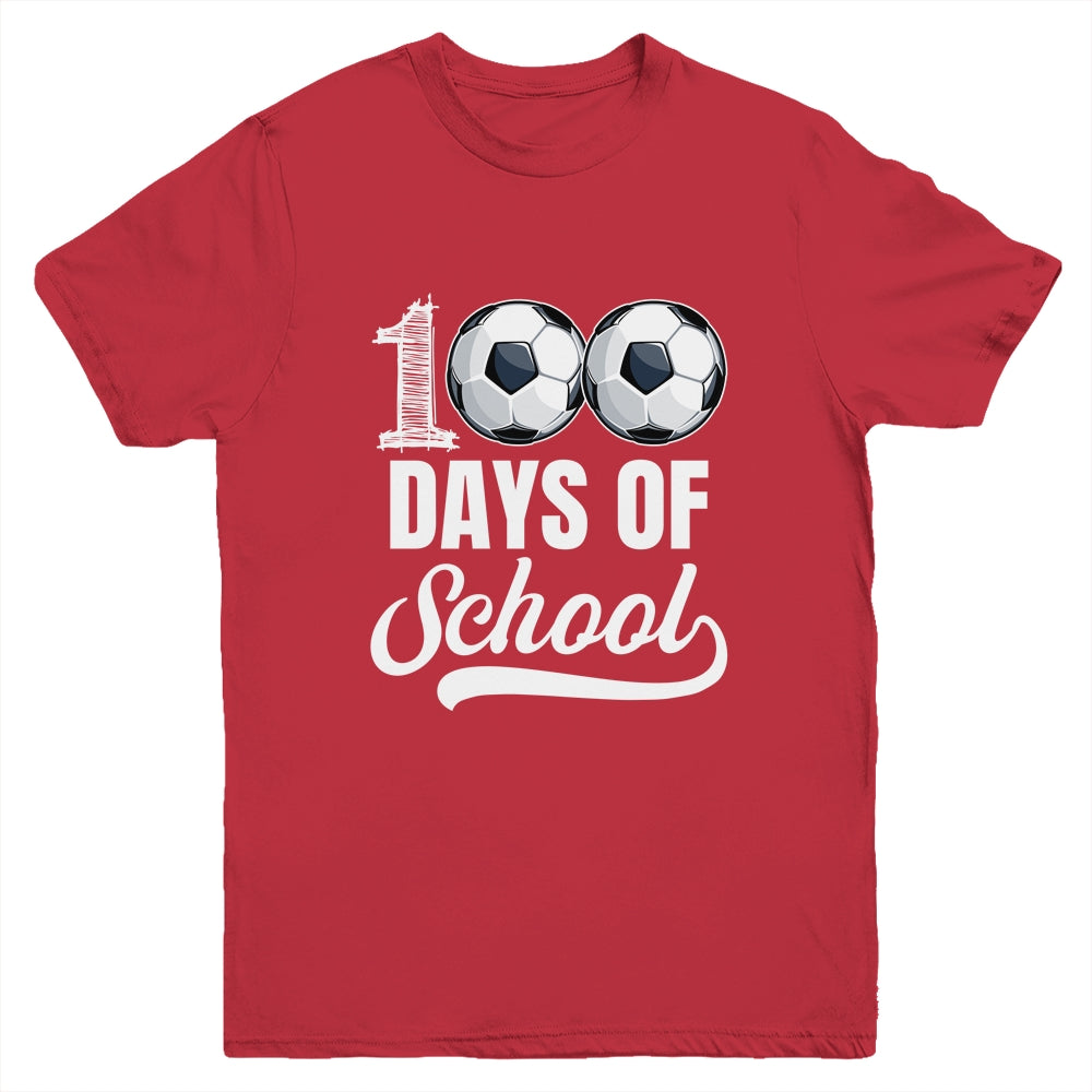 100 Days Of School Soccer Player Boy Girl Youth Shirt | siriusteestore