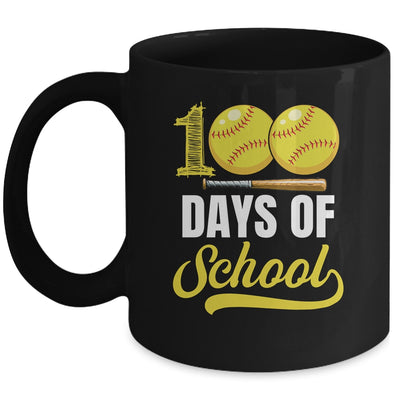 100 Days Of School Softball Player Boy Girl Mug | siriusteestore