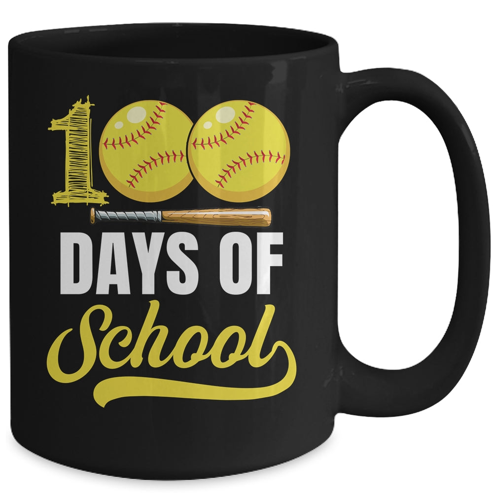 100 Days Of School Softball Player Boy Girl Mug | siriusteestore
