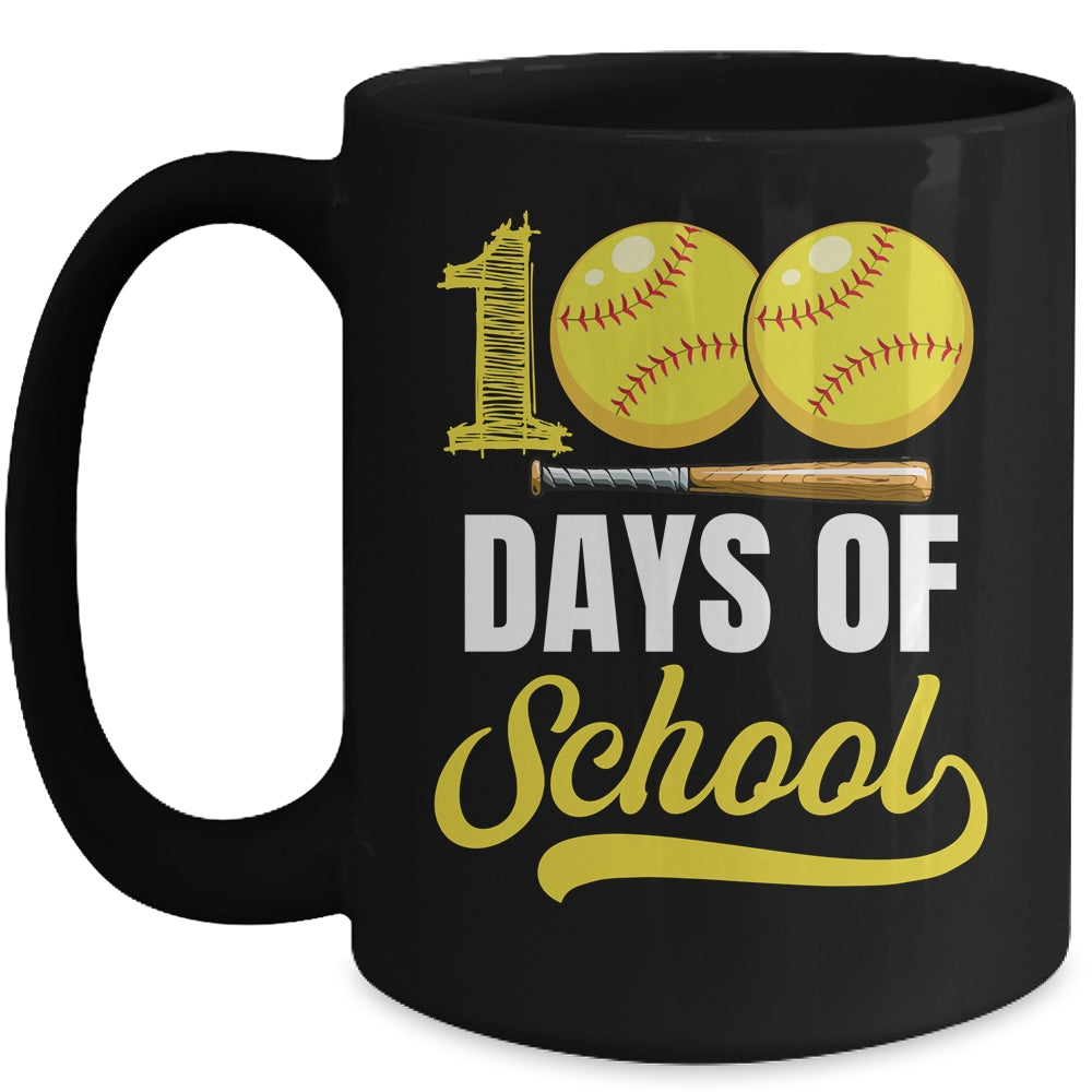 100 Days Of School Softball Player Boy Girl Mug | siriusteestore