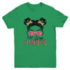 100 Days Smarter Girls Messy Bun Hair 100th Day Of School Youth Shirt | siriusteestore