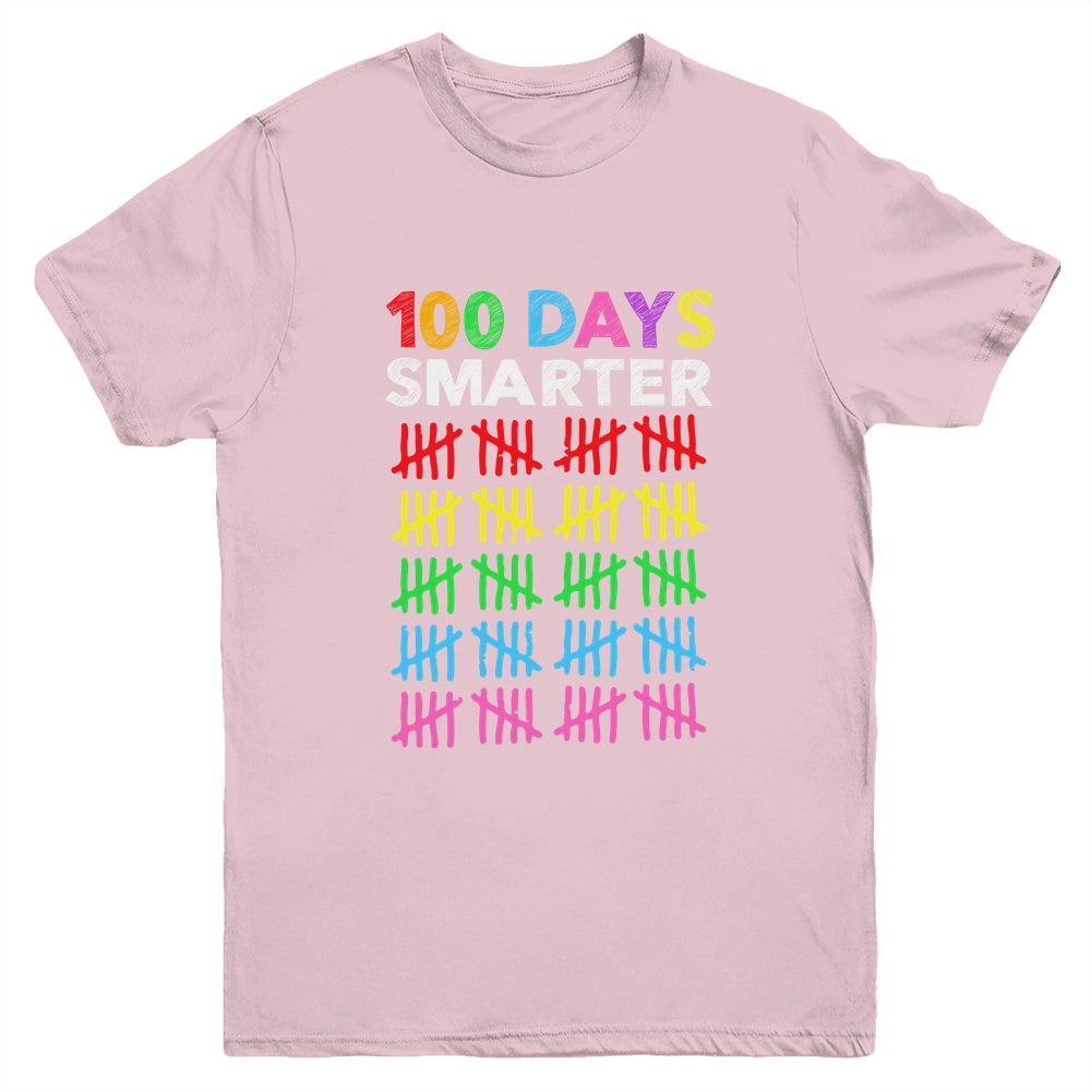 100 Days Smarter Happy 100th Day Of School Student Teacher Youth Shirt | siriusteestore