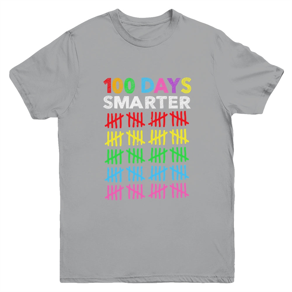 100 Days Smarter Happy 100th Day Of School Student Teacher Youth Shirt | siriusteestore