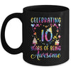 10 Years Of Being Awesome 10 Years Old 10th Birthday Tie Dye Mug | siriusteestore