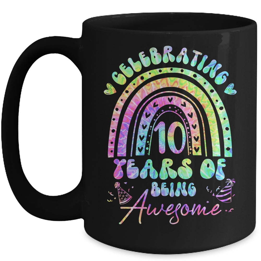 10 Years Of Being Awesome 10th Birthday Girl Tie Dye Mug | siriusteestore