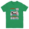 10th Birthday For Boys Double Digits 10 Year Old Gamer Youth Shirt | siriusteestore