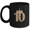 10th Birthday Girl 10 Years Old Awesome Unicorn Flower Mug | siriusteestore