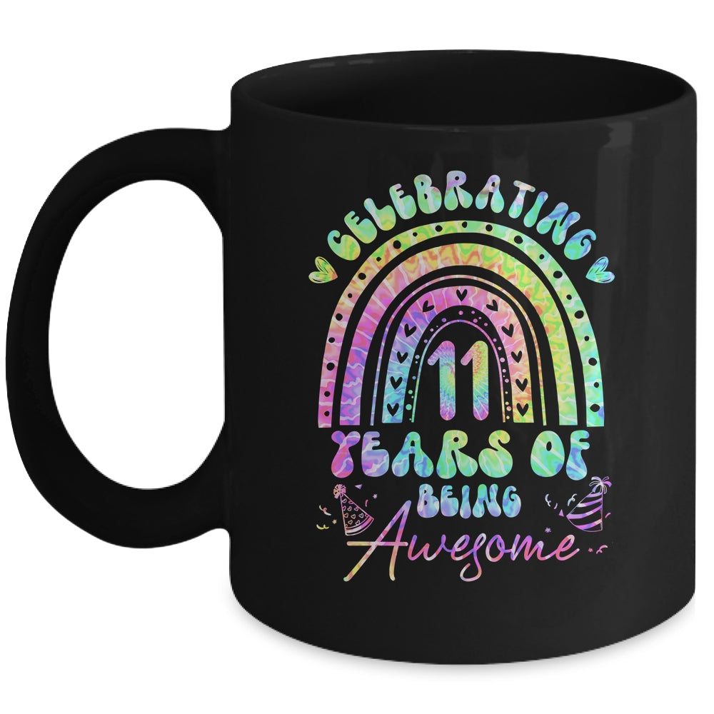 11 Years Of Being Awesome 11th Birthday Girl Tie Dye Mug | siriusteestore