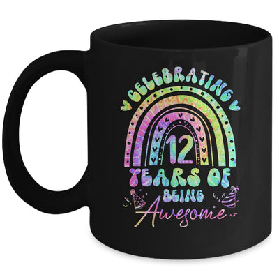 12 Years Of Being Awesome 12th Birthday Girl Tie Dye Mug | siriusteestore