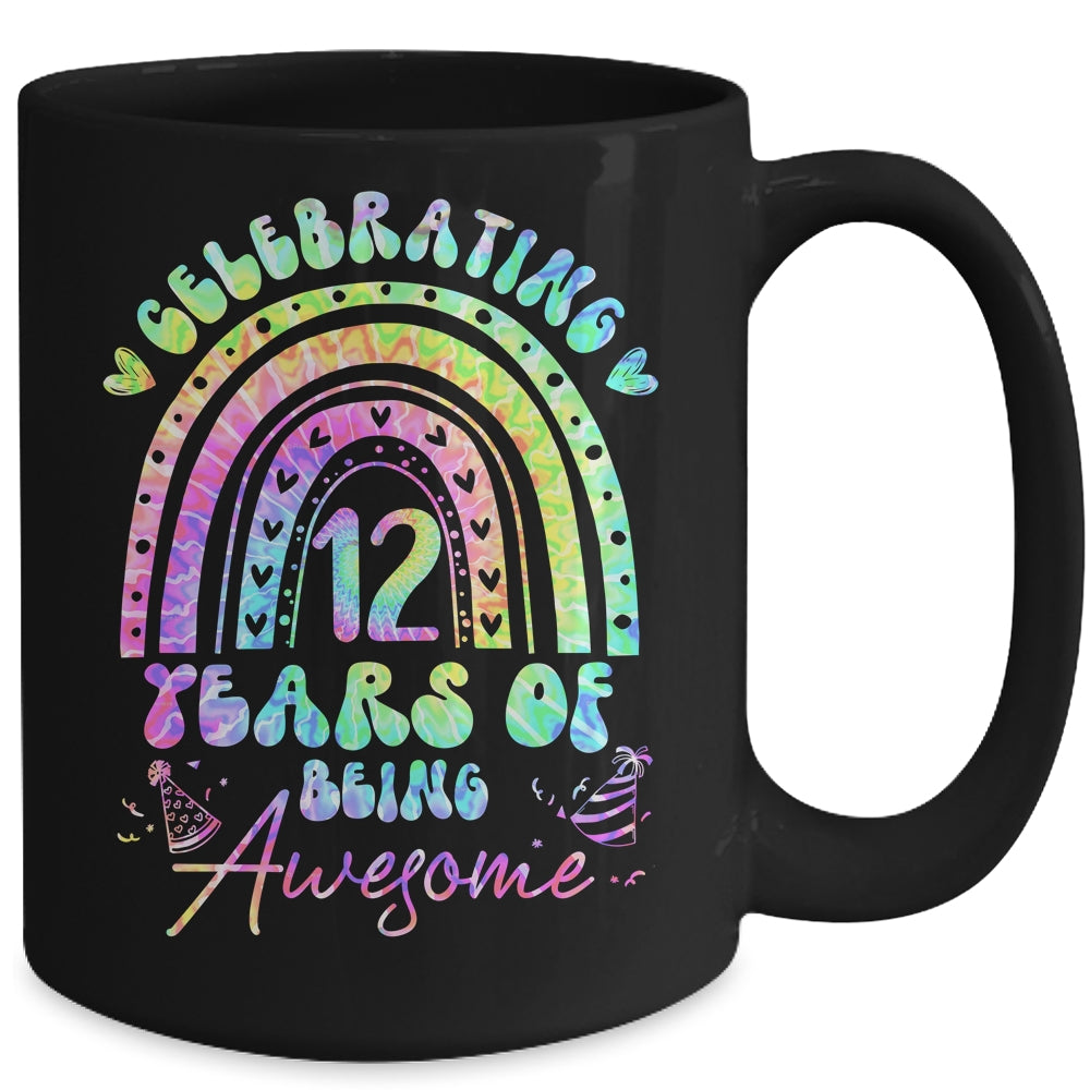 12 Years Of Being Awesome 12th Birthday Girl Tie Dye Mug | siriusteestore