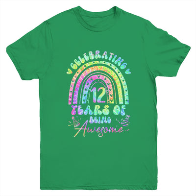 12 Years Of Being Awesome 12th Birthday Girl Tie Dye Youth Shirt | siriusteestore