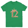 12th Birthday Girl 12 Years Old Awesome Unicorn Flower Youth Shirt | siriusteestore