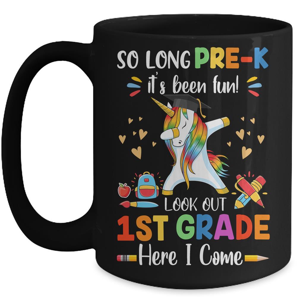 So Long Prek Kindergarten Here I Come Dabbing Unicorn Mug