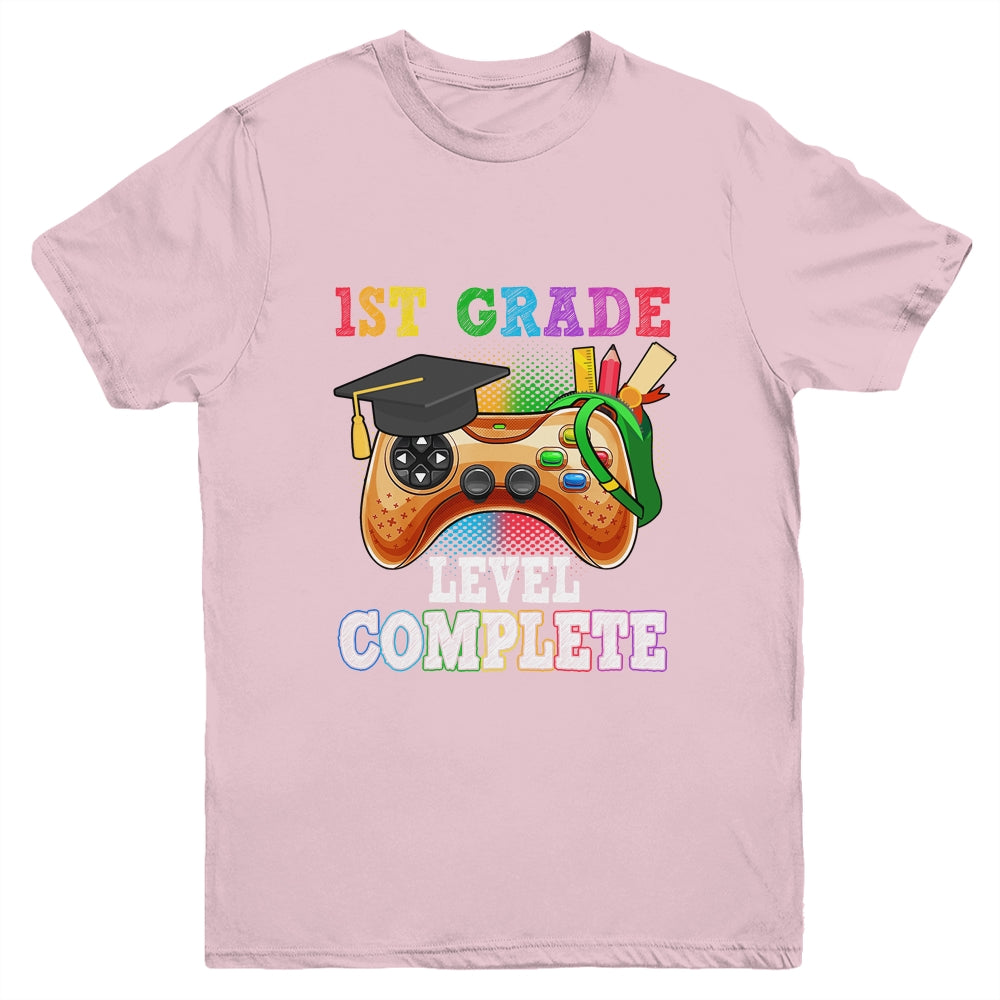 1st Grade Level Complete Last Day Of School Graduation Youth Shirt | siriusteestore