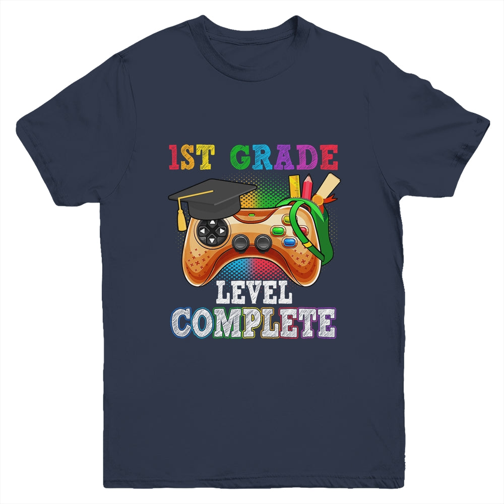 1st Grade Level Complete Last Day Of School Graduation Youth Shirt | siriusteestore