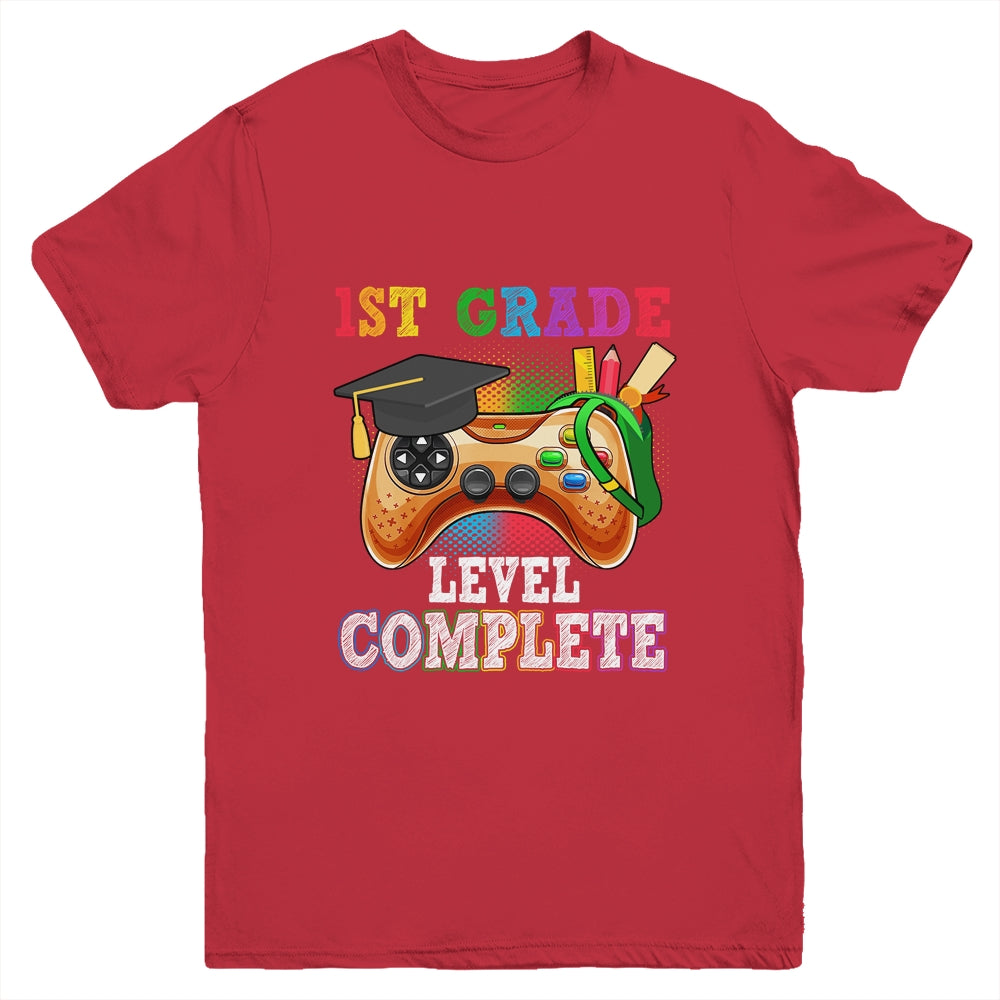 1st Grade Level Complete Last Day Of School Graduation Youth Shirt | siriusteestore