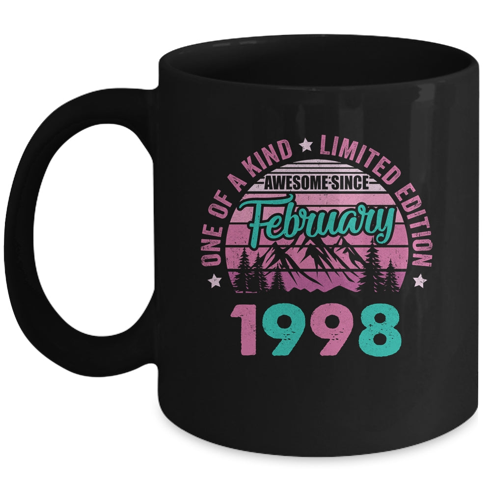 25 Years Old Awesome Since February 1998 25th Birthday Women Mug | siriusteestore