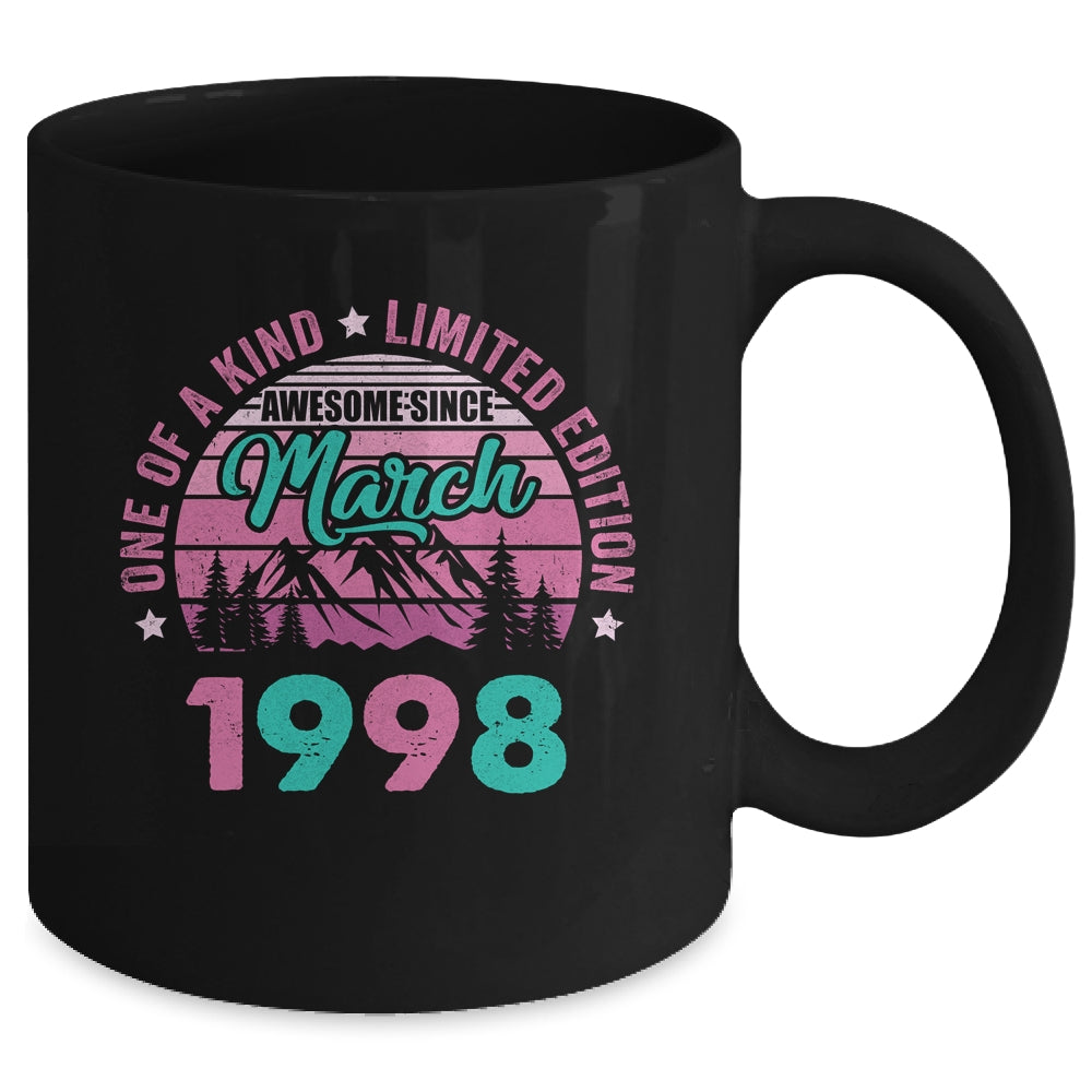 25 Years Old Awesome Since March 1998 25th Birthday Women Mug | siriusteestore