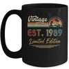 32 Year Old Vintage 1989 Limited Edition 32th Birthday Mug | siriusteestore