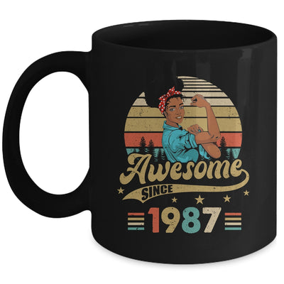 36 Year Old Awesome Since 1987 36th Birthday Black Women Mug | siriusteestore
