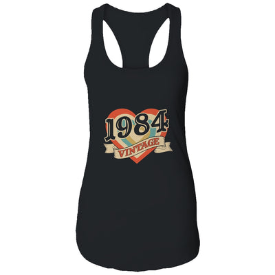 37th Birthday Gifts Classic Retro Heart Vintage 1984 Shirt & Tank Top | siriusteestore