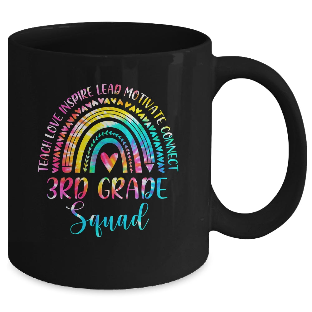 3rd Grade Teacher Squad Tie Dye Rainbow Back To School Mug | siriusteestore