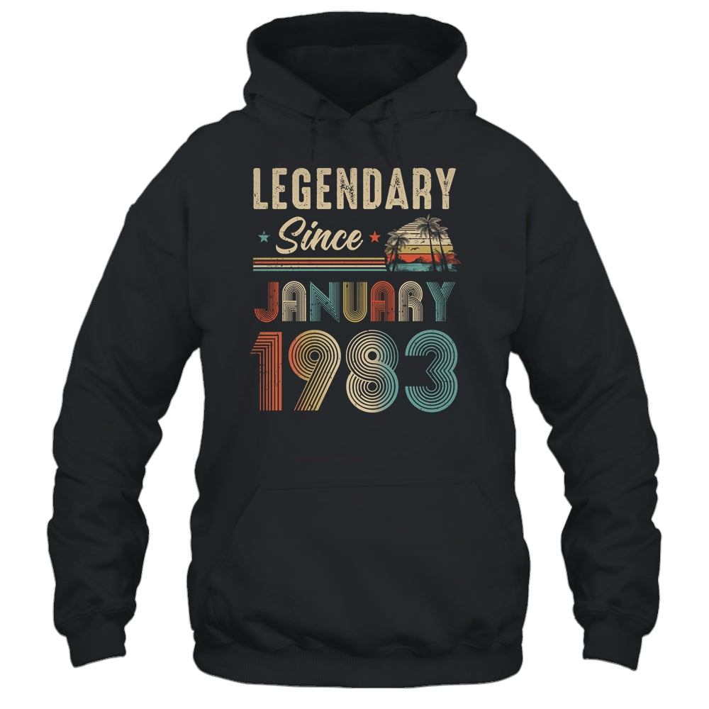 40 Years Old Legendary Since January 1983 40th Birthday Shirt & Hoodie | siriusteestore