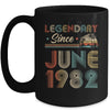 40th Birthday 40 Years Old Legendary Since June 1982 Mug | siriusteestore