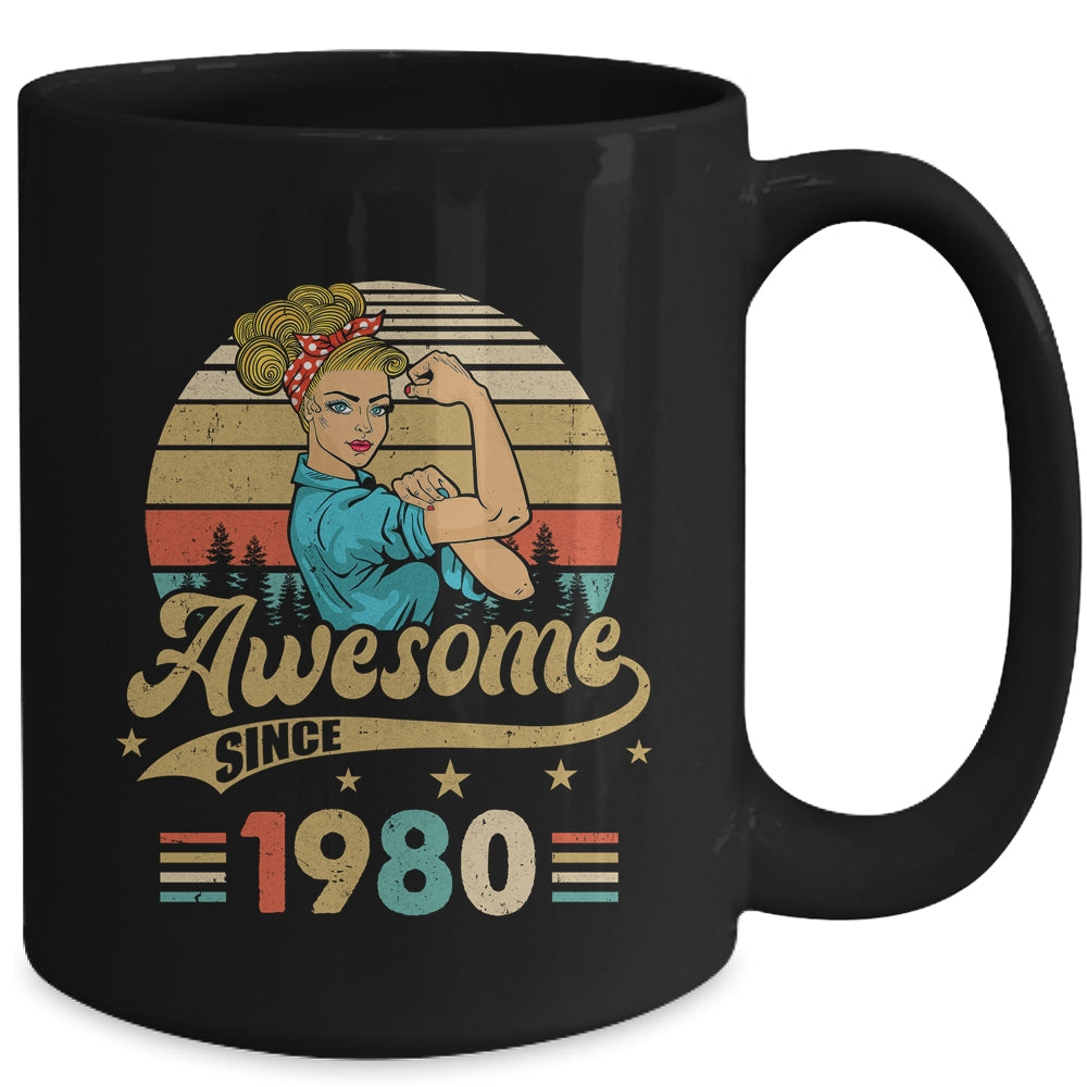 43 Year Old Awesome Since 1980 43rd Birthday Women Mug | siriusteestore