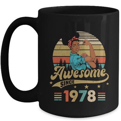 45 Year Old Awesome Since 1978 45th Birthday Black Women Mug | siriusteestore