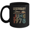 45 Years Old Legendary Since June 1978 45th Birthday Mug | siriusteestore