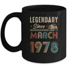 45 Years Old Legendary Since March 1978 45th Birthday Mug | siriusteestore