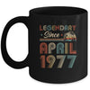 45th Birthday 45 Years Old Legendary Since April 1977 Mug | siriusteestore