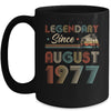 45th Birthday 45 Years Old Legendary Since August 1977 Mug | siriusteestore