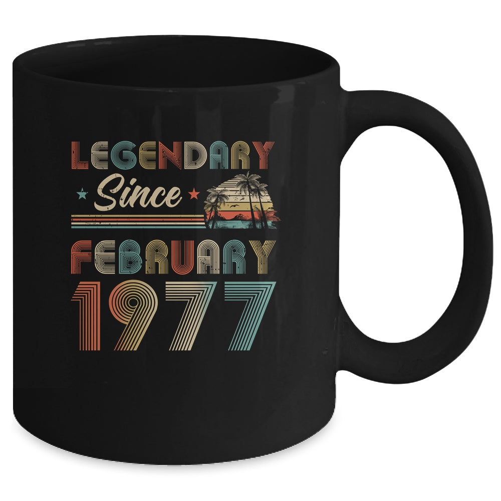 45th Birthday 45 Years Old Legendary Since February 1977 Mug | siriusteestore