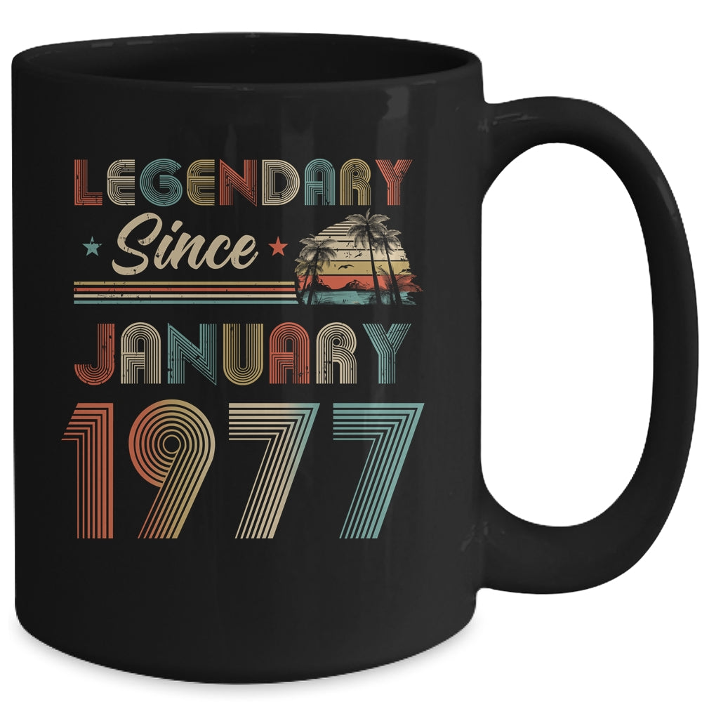 45th Birthday 45 Years Old Legendary Since January 1977 Mug | siriusteestore